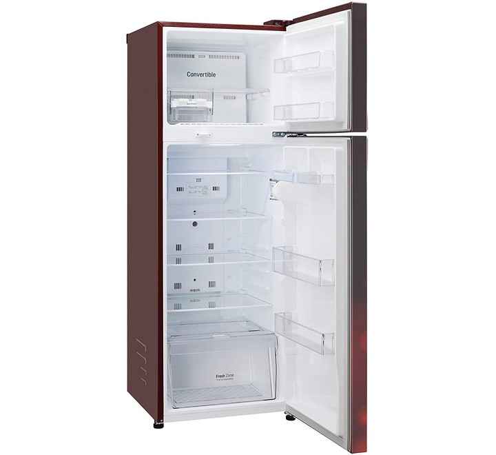 LG 308 Litres 2 Star Frost Free Inverter Double Door Refrigerator (Door Cooling+ GL-T322RSCY.ASCZEB Scarlet Charm)